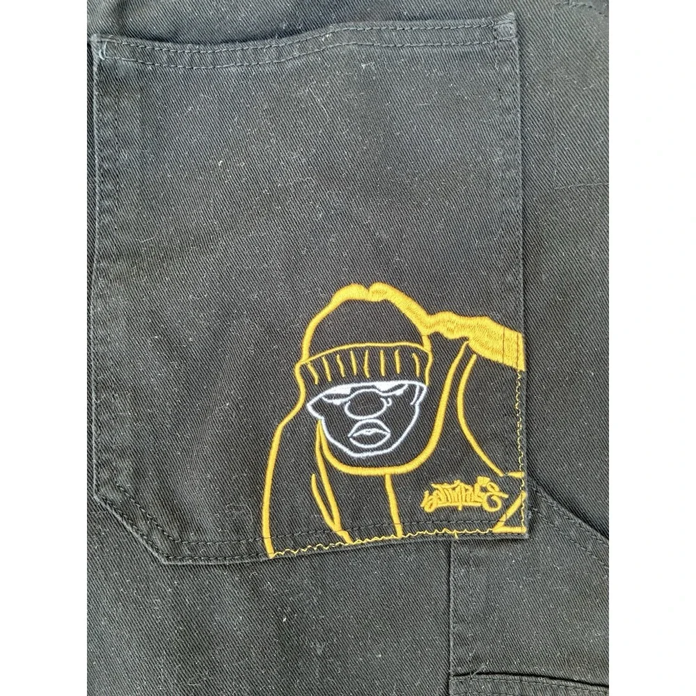 Southpole Men's 36x34 Straight Solid Black Denim Jeans Baggy Hip Hop NWT XL